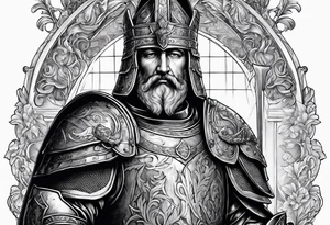 charlemagne in armor tattoo idea