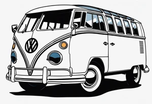 1967 21 window vw bus blue and white tattoo idea