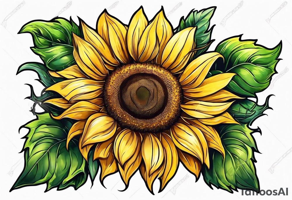 Sunflower corner tattoo idea
