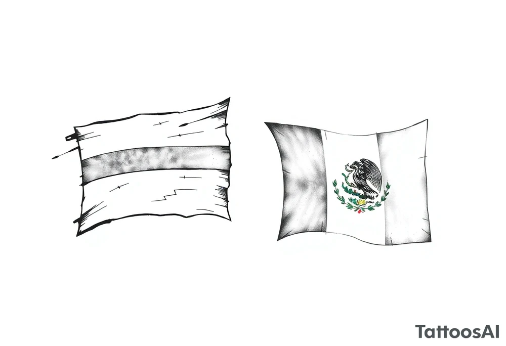 Venezuela and Mexican flag tattoo idea