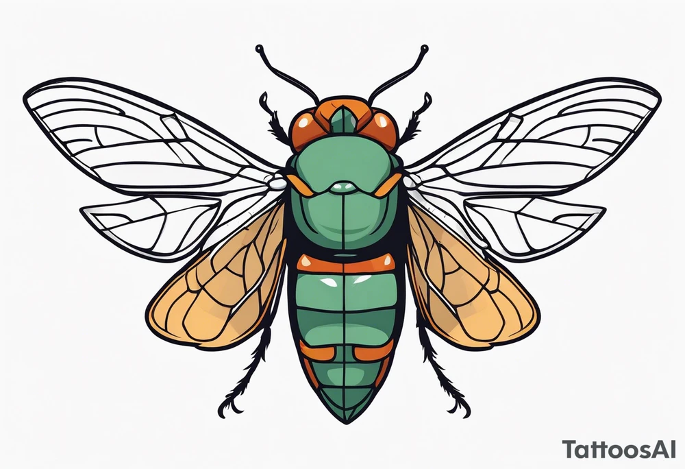 Neo traditional Cicada tattoo idea