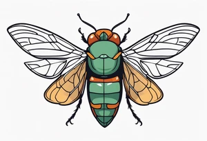 Neo traditional Cicada tattoo idea