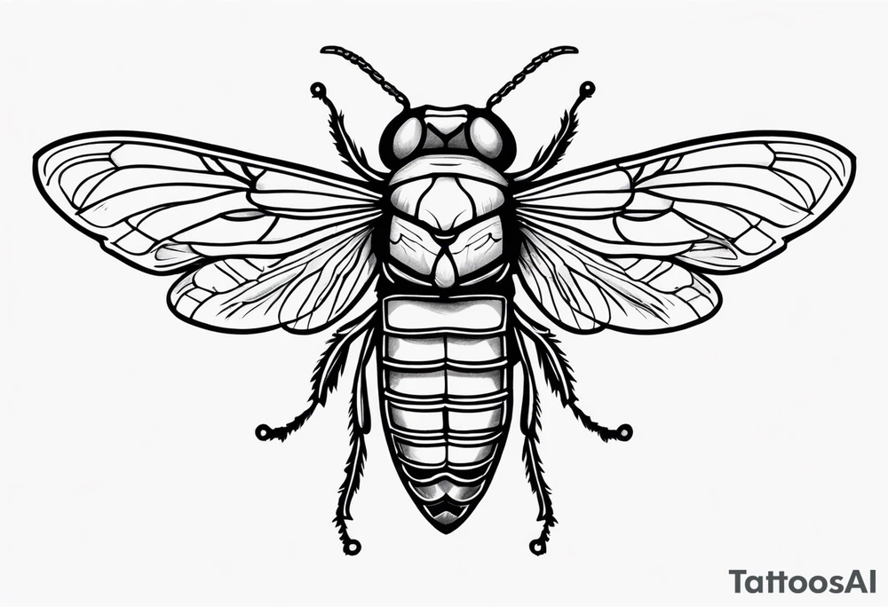Neo traditional cicada tattoo idea
