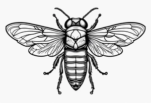 Neo traditional cicada tattoo idea