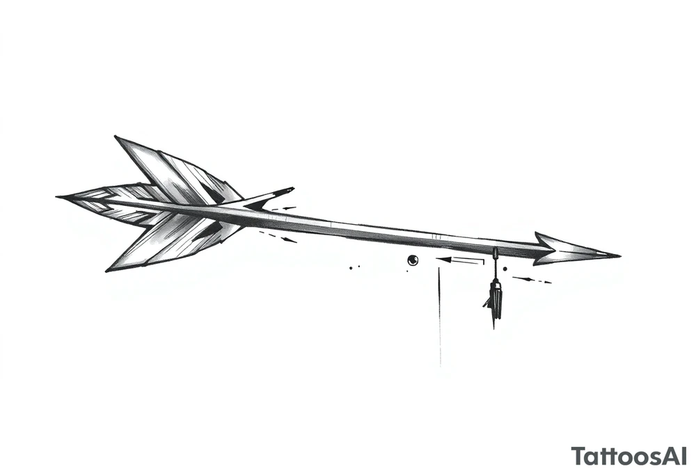 one arrow the look down tattoo idea