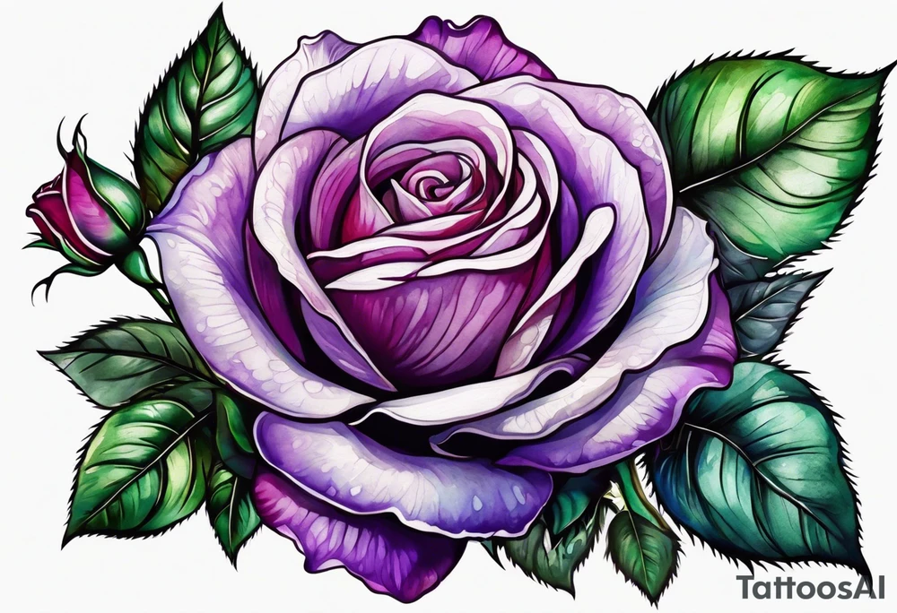 Purple rose tattoo idea