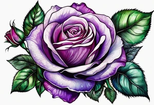 Purple rose tattoo idea