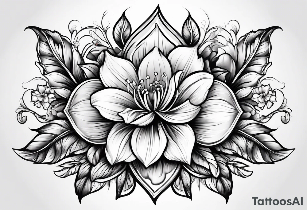 flower, cross tattoo idea