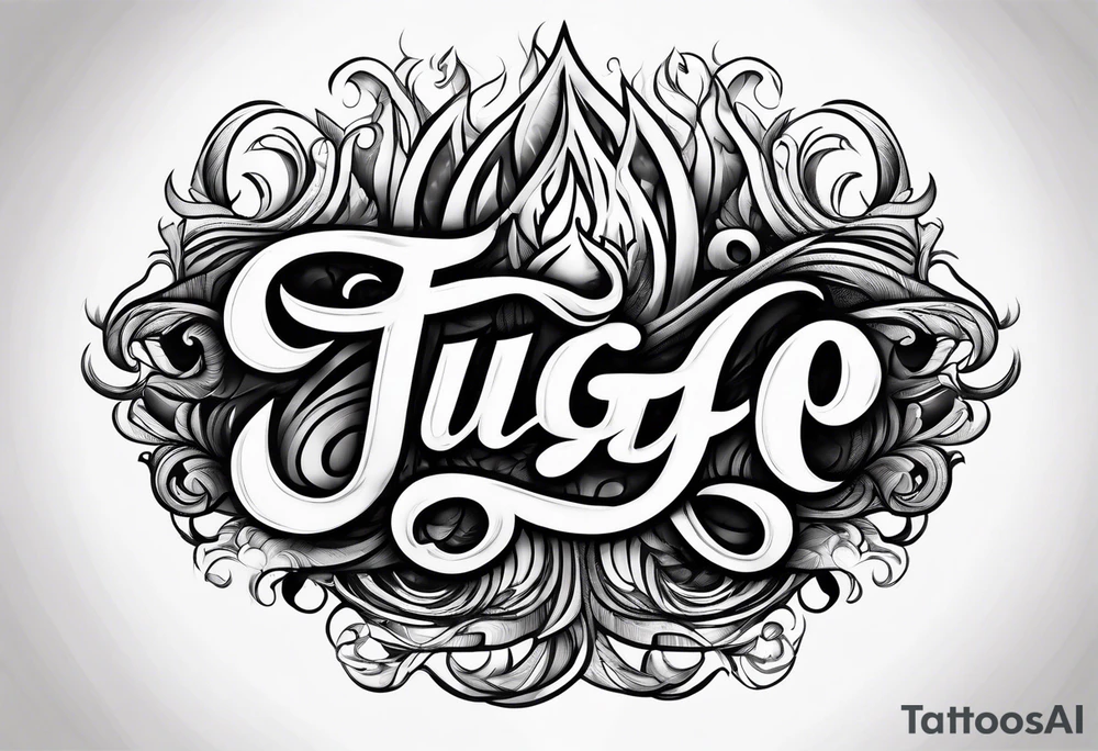 The word “fuego” in cursive with flames around it. tattoo idea