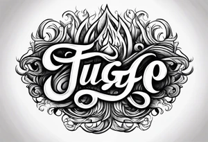 The word “fuego” in cursive with flames around it. tattoo idea