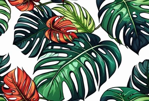 monstera leaf tattoo idea