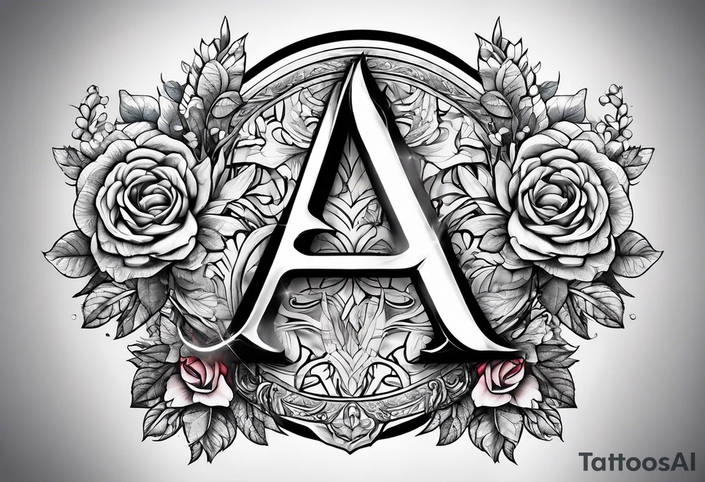 the letters A and R tattoo idea