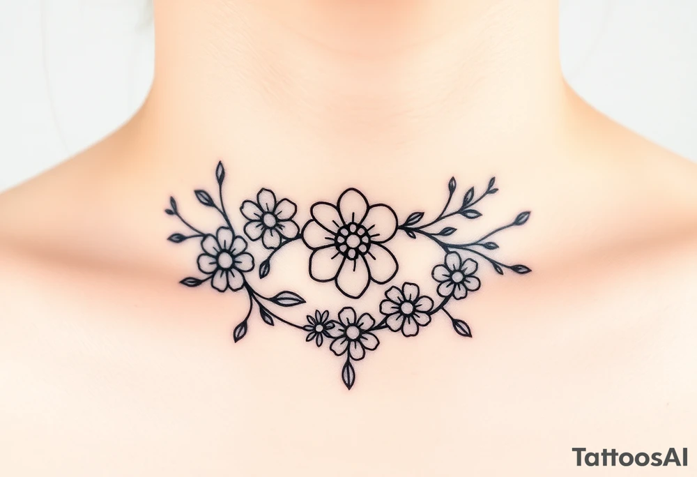 Floral garland tattoo idea