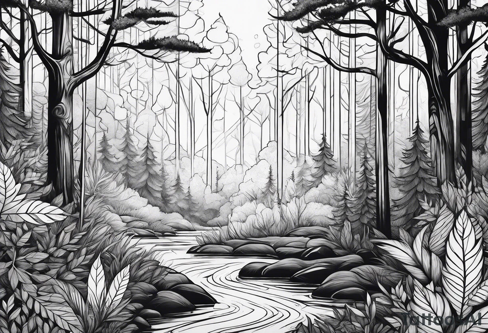 forest on the edges tattoo idea