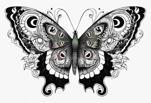 Peacock and butterfly tattoo idea