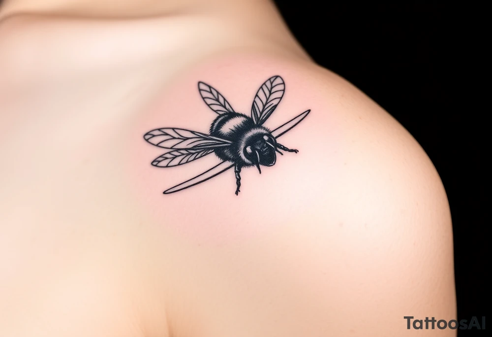 pilot bumble bee flying an airplane tattoo idea