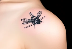 pilot bumble bee flying an airplane tattoo idea