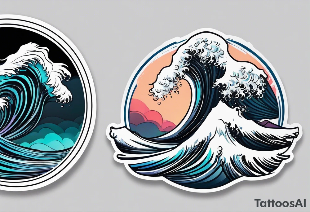 simple wave for outside forearm tattoo idea