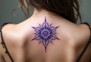 A violet eight-pointed star tattoo channels mysticism and spiritual awakening. tattoo idea