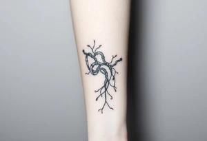 wide System of pipes that transitions and transforms at the end into thick, widespread 
veins of forearm tattoo idea
