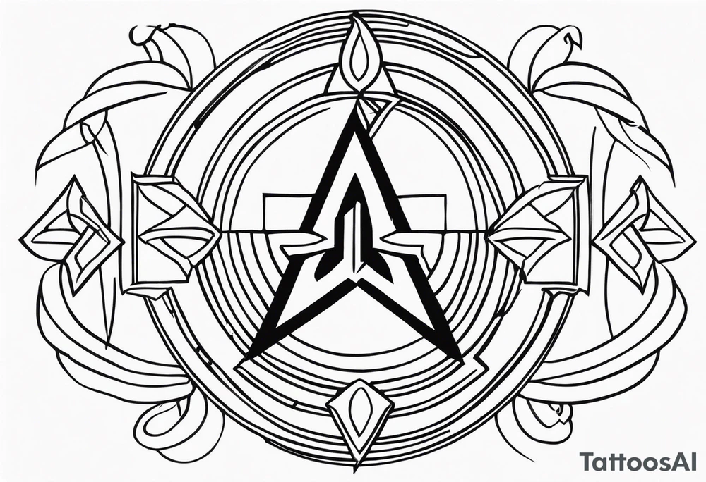 Ancient spartan trinity symbol tattoo idea