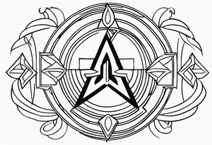 Ancient spartan trinity symbol tattoo idea