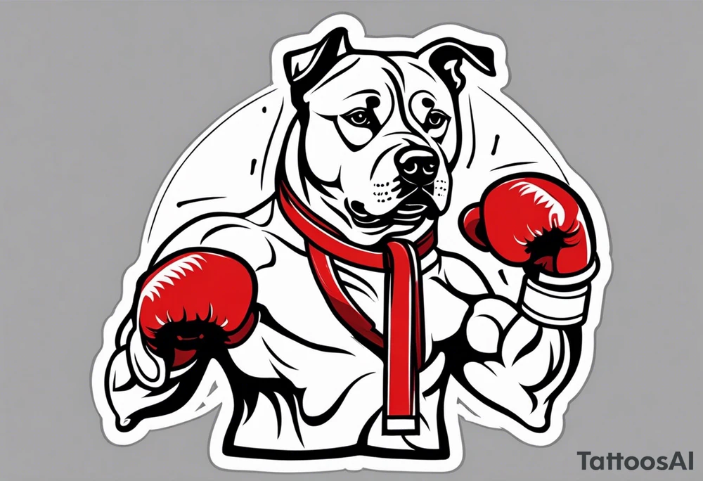Dog boxing coach tattoo idea