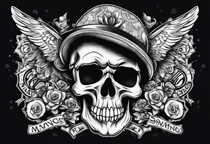 Money smoking flamin skulls Savage lettering tattoo idea