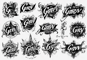 The word GARV as a handwritten signature tattoo idea