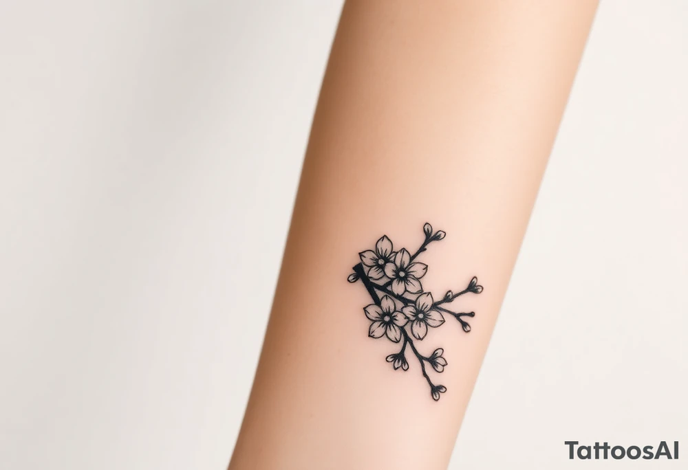 Samurai Sword cherry blossoms tattoo idea
