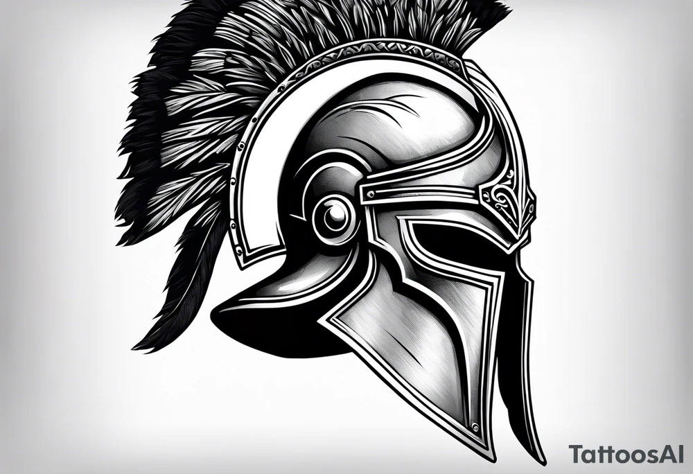 Spartan helmet with shield tattoo idea