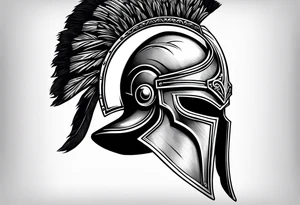Spartan helmet with shield tattoo idea