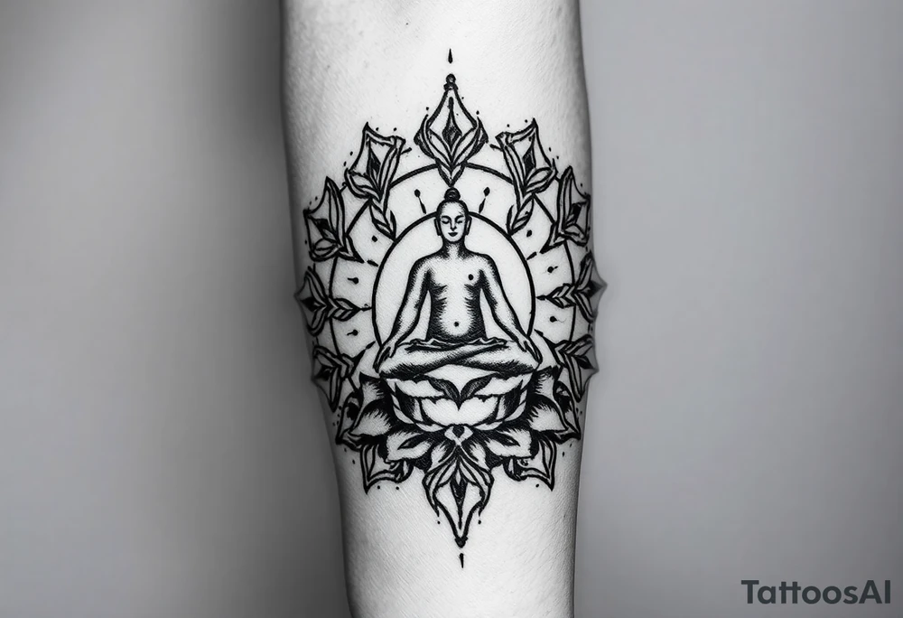 victory over coma and methadone. a new life in meditation tattoo idea