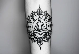 victory over coma and methadone. a new life in meditation tattoo idea