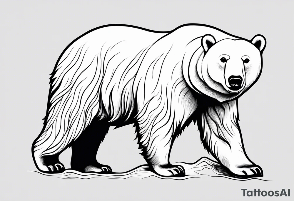 Polar bear in a minimalist but masculine 
 way tattoo idea