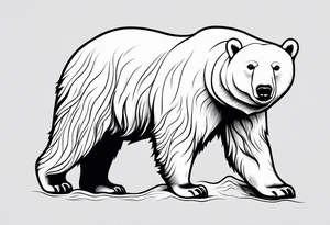 Polar bear in a minimalist but masculine 
 way tattoo idea