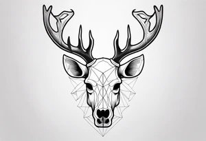back tattoo of a front view reindeer  skull tattoo idea