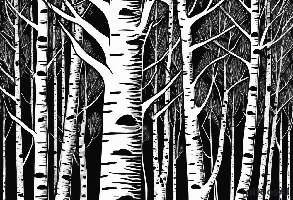birch tree tattoo idea