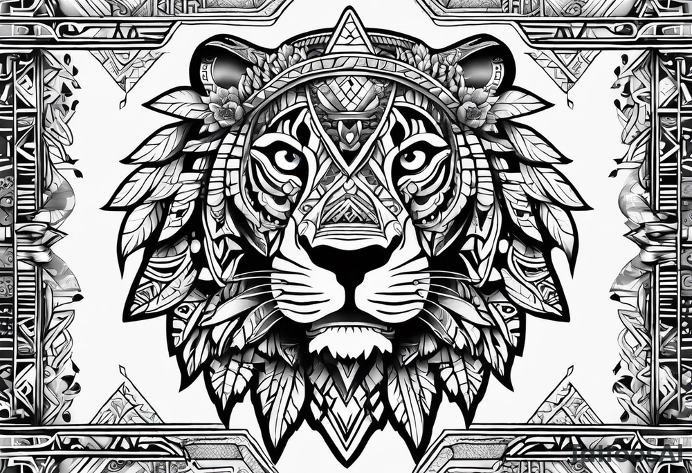 Aztec animal tattoo idea
