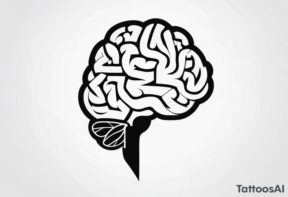 Picture of the outline of a brain with a letter I in it tattoo idea
