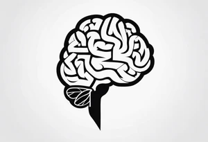 Picture of the outline of a brain with a letter I in it tattoo idea