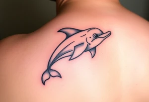 Cartoon dolphin tattoo idea