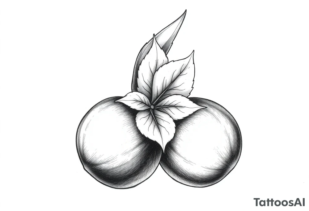 Three haselnuts with one leave tattoo idea