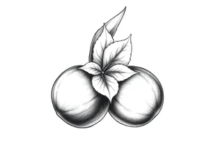 Three haselnuts with one leave tattoo idea
