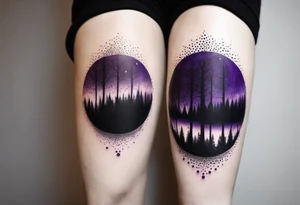 forest, abstract, on hand, no people, purple and black, full, no borders tattoo idea