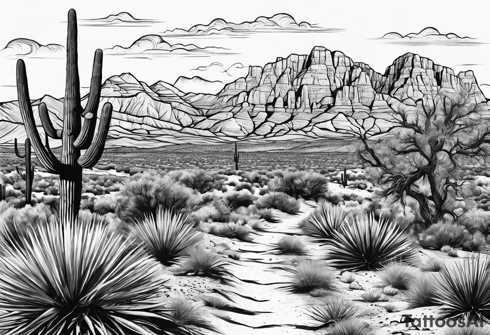 Arizona Trail through dessert tattoo idea