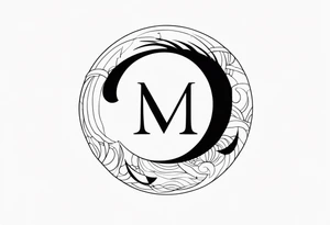 Moon and letter M tattoo idea