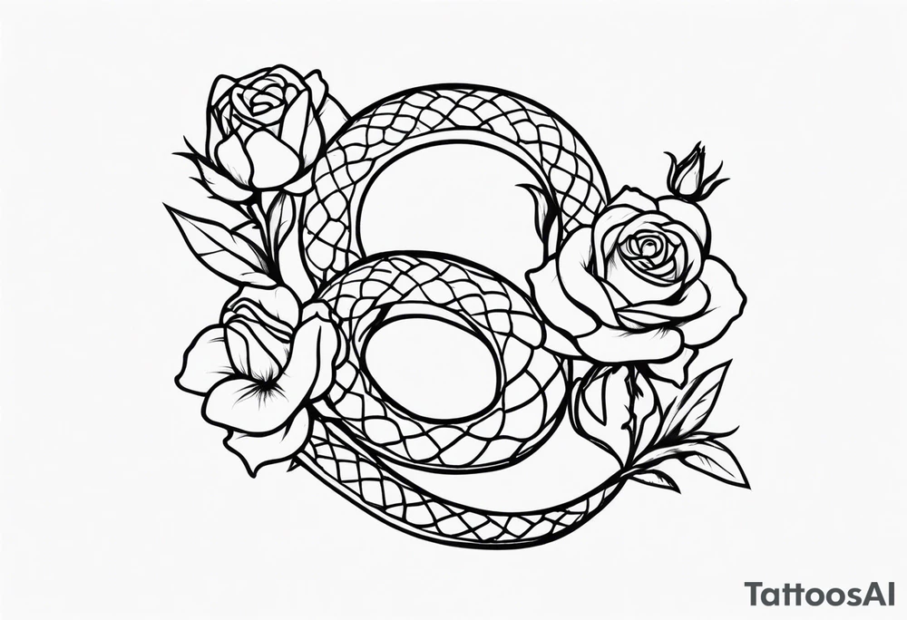 Snake and Roses tattoo idea