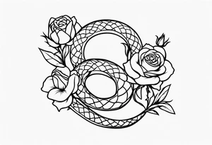 Snake and Roses tattoo idea