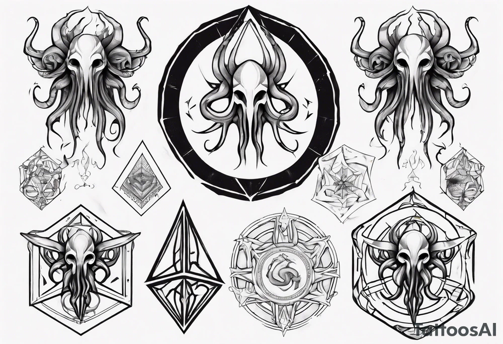 Cthulhu mythe for forearm tattoo idea